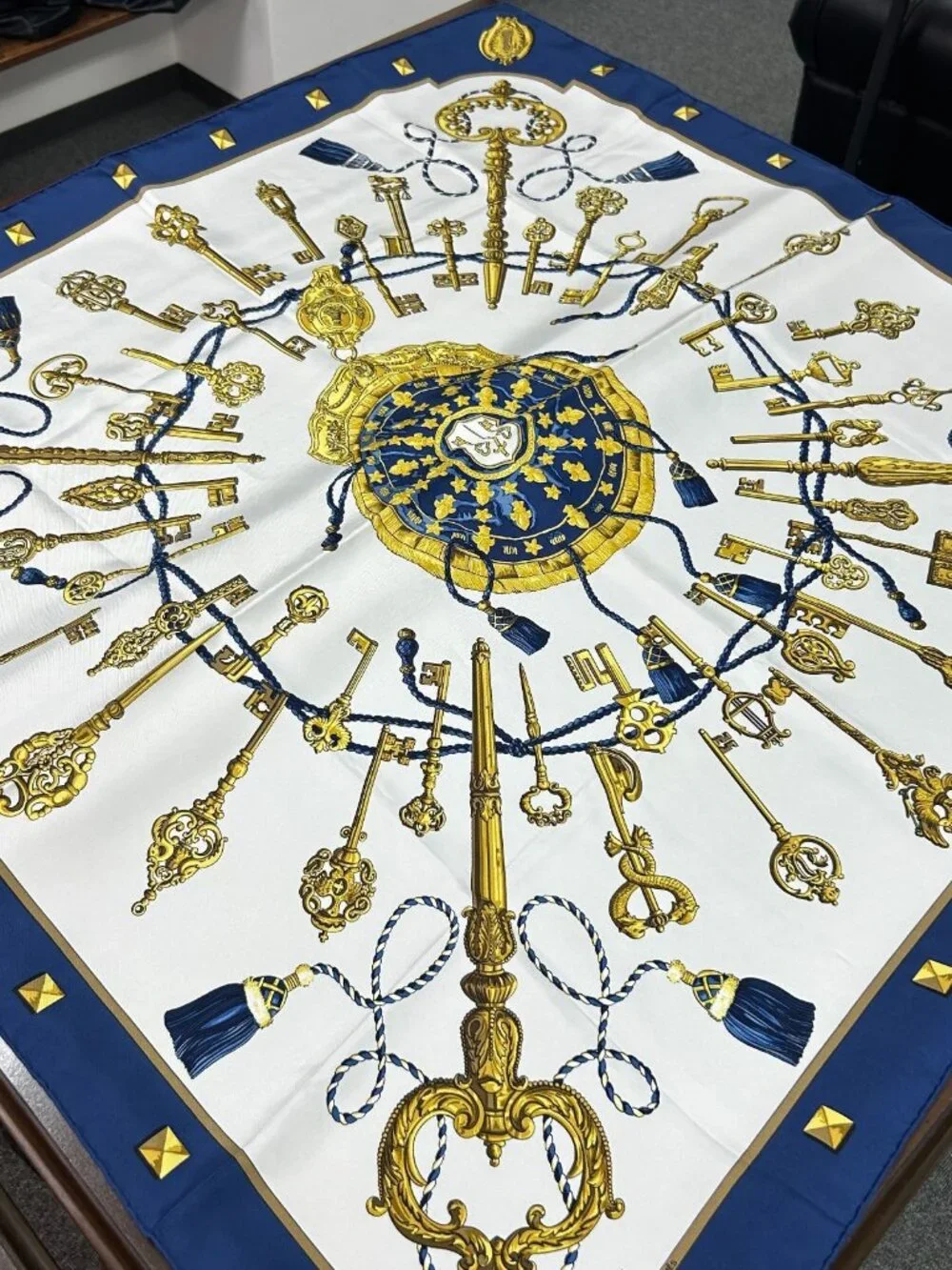 Hermes Key Motif Silk Scarf
